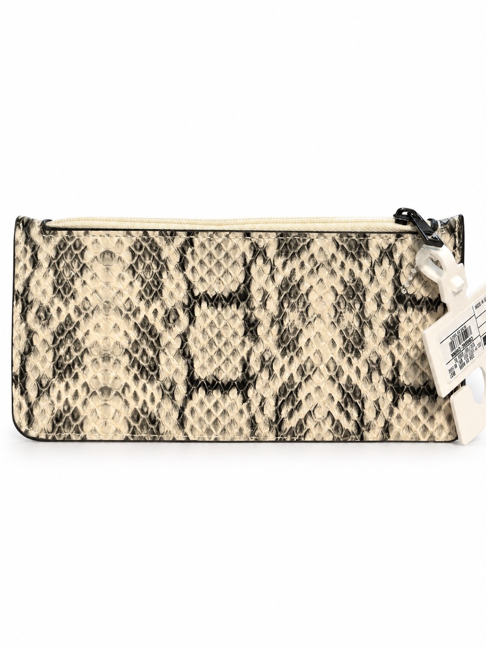 a new day Snake-Print Zip Wristlet Clutch - Ivory/Black